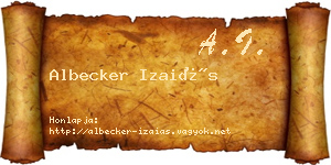 Albecker Izaiás névjegykártya